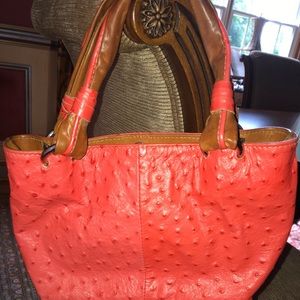 Authentic Cecconi Piero ostrich leather bag